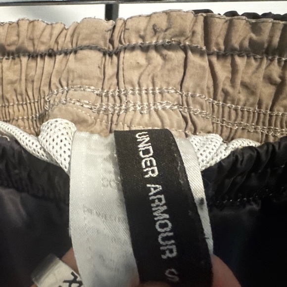 Under Armour Men’s Running Grey/Black Athletic Shorts Size S Zip Pockets Mesh - Picture 5 of 7